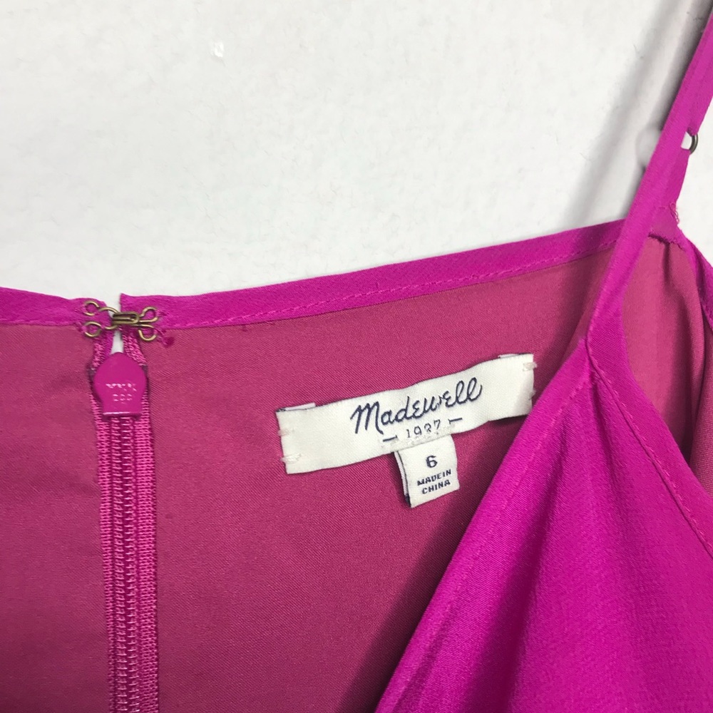 MADEWELL fuchsia casi silk dress size 6 - Picture 5 of 8
